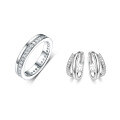 wholesale 925 Sterling Silver Earrings Double Layer Circle Hoop Earrings with Zircon Inlaid, Ins Light Luxury High-End Sense European and American Pure Silver Ear Accessories-0-4