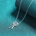 S925 Sterling Silver Moissanite Women's Necklace with Minimalist Tassel Pendant-0-1