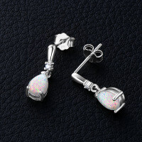 S925 Silver White Opal Earrings, Arched Design, Wholesale, Cross-border Live Sales.-Style K [Clearance Sale with Free Shipping]  925 Silver
