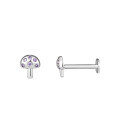 wholesale 925 Sterling Silver Single Mushroom Stud Earrings With Flat Back For Women-0-3