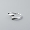 wholesale S925 Sterling Silver Waterdrop Open Ring Ins Style Design Minimalist Elegant Women's Jewelry R01473-0-2