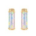 wholesale S925 Silver Geometric Iridescent Synthetic Opal Exquisite Earrings, Light Luxury INS Niche High-End-0-5