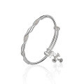 wholesale 999 Sterling Silver Dreamy Filigree Twist Bracelet for Women, Japanese and Korean Style Ins Bow French Bells Silver Bracelet-0-4