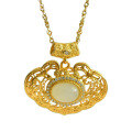 wholesale Gold-plated 925 Sterling Silver Hanfu Accessory Antique Filigree Ruyi Longevity Lock with Egg-Surface Hetian Jade Pendant-0-4