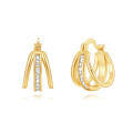 wholesale Brass Metal Hyper Flash Zircon Ear Cuff, Minimalist Exaggerated Earrings For Women,-0-7