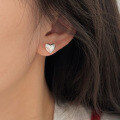 wholesale S925 Sterling Silver Minimalist and Luxe Heart Stud Earrings for Women, South Korea Spring and Summer New Collection, Versatile High-End Earrings-0-2