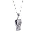 wholesale S925 Sterling Silver Creative Diamond-Inlaid Whistle Pendant, Trendy Student Personality Necklace for Women, Choker Chain with Whistle for Wholesale-0-3