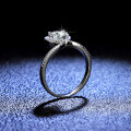 Sterling Silver Moissanite Heart-Shaped Ring for Women-0-1