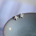 wholesale 9K Gold Korean Wholesale Mini Star Pure 9K Gold with Diamond Stars-0-3