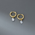 wholesale S925 Sterling Silver Korean-style Minimalist Single Diamond Teardrop Ear Clips, Convertible for Two Wearing Styles, Commuter Earrings M05948-0-3