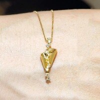 wholesale S925 sterling silver hourglass galaxy full diamond frosted pendant necklace, streamlined vintage style starry sky collarbone chain for women-Gold 925 silver