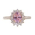 wholesale 18K Rose Gold Plated 925 Silver Pink Diamond Ring for Women, Pure Silver Band, Exquisite and Elegant, Cross-Border Export Style-0-3