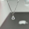 wholesale S925 Sterling Silver Classic Single Diamond Necklace Collection, Simple and Elegant High-Carbon Diamond Collarbone Chain, Layered Luxury Versatile Necklace-0-8