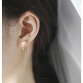 wholesale Metal Star Pearl Stud Earrings Minimalist Women Korean Style Key Small New Trendy-0-2