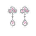 wholesale S925 Sterling Silver Four-Leaf Clover Stud Earrings with Tassel Drop, High-End Sense Versatile Full Diamond Celebrity Style, Factory Direct-0-2
