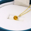 wholesale 9K Gold New Simple and Fashionable Citrine Pendant Necklace for Women, Light Luxury-0-2