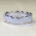 wholesale S925 Silver New Heart-shaped Full Diamond Row Ring for Women, Luxurious and Fashionable European and American Style-0-0