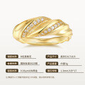 925 Silver Moissanite Croissant Ring 18K Gold Plated-0-4