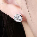 wholesale S925 Silver New European and American Style Moissanite Stud Earrings for Women, Bezel Set with High Carbon Diamonds-0-0
