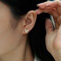 wholesale [] 925 Gold Plated European and American New Small Design Earrings for Women, Ins Style Fashion Butterfly Moissanite Stud Earrings-0-3