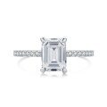 wholesale S925 Sterling Silver Ring for Women with High Carbon Diamond, Fashionable and Light Luxury, 8A Rhombus Ice Flower Cut Zircon Jewelry-0-5
