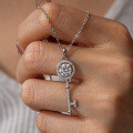 S925 Sterling Silver Moissanite Key Necklace-0-4
