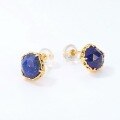 wholesale S925 Silver New Japanese Lapis Lazuli Earrings Retro Geometric Shape Women's Versatile Vine Earrings-0-2