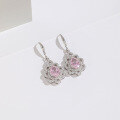wholesale S925 Sterling Silver Cross-Border New Accessory Pink Diamond Earrings Ice-Cut High Carbon Diamond Stud Earrings for Women, European and American Style-0-6