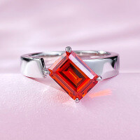 wholesale Metal material first: 925 Fanta Orange 6*8mm Open Ring for Women, European and American Fashion, All-Match, One-Piece Drop Shipping-K055 Fanta Orange Adjustable opening