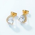 wholesale S925 Silver New Fashionable and Elegant Teardrop-shaped Topaz Ear Studs, Small Batch Live Streaming Wholesale-0-2