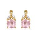 wholesale S925 Sterling Silver New Korean Japanese Style Natural Pink Crystal Retro Earrings Niche Design Manufacturer Wholesale-0-4