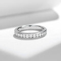 wholesale S925 Silver Classic Channel-Set 20mm Moissanite Ring for Women, Cross-Border Wish Best-Seller, Daily Versatile Stacking Ring-0-1