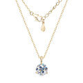 S925 Silver D Color Moissanite Three-Prong Single Stone Pendant Necklace-0-7