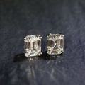 wholesale S925 Sterling Silver Emerald Cut D Color Moissanite Inverted Pyramid Stud Earrings-0-1