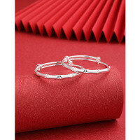 wholesale 9999 Pure Silver Baby Bamboo Joint Bracelet, Dragon Year Children's Silver Bangle for Boys and Girls, Infant Full Moon or First Birthday Gift-pair of bamboo silver bracelets, approximately 25.3g >9999 silver