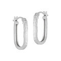 wholesale S925 Sterling Silver 817 Lava U-Shaped Ear Clasp Women Textured Minimalist Ins Style Niche Original Elegant Silver Earrings-0-5