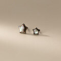 wholesale S925 Sterling Silver Korean Style Small Fresh Shell Star Ear Studs Sweet and Lovely Ins Wind Earrings M02349-0-3