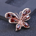 wholesale S925 silver designer-style natural gemstone brooch with butterfly design and classical elegance, featuring genuine garnet-0-3