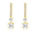 wholesale 14k gold small designer fancy-shaped lab-grown diamond earrings with real diamond accents, radiant cut stud earrings for women, K gold jewelry-0-4