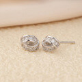 wholesale S925 Sterling Silver New Fashion Geometric Jewelry Small Niche Diamond Inlaid Stud Earrings for Women Zircon Small Fresh Ear Wholesale from Factory-0-1