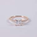 wholesale 9/10/14/18k Gold High-End Square D Color 1 Carat Moissanite Ring with Certificate-0-4