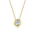 wholesale 9/10/14/18k White Gold Rose Gold Yellow Gold Bubble Necklace Choker Collarbone Chain Moissanite Pendant-0-3