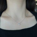 wholesale S925 Sterling Silver Korean-style Necklace with Simulated Diamond Pendant, Small and Simple, Fashionable and Elegant-0-2