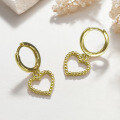 wholesale S925 sterling silver heart pendant ear cuff, fashionable Korean-style sweet and romantic everyday earrings-0-1