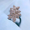 wholesale 925 Silver New Jewelry Luxury Micro-Paved Petal Ring for Women Cross-Border One-Piece Drop Shipping-0-2