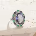 wholesale S925 Sterling Silver Spring Summer Popular Luxury Crystal Earring Gift Cross-border Europe and America Inlaid with Colored Gemstone Ear Stud New Style-0-4