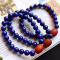 wholesale Metal material, original natural Afghan old mine lapis lazuli 8mm imperial blue single circle bracelet-0-5