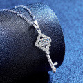 Metal Alloy Cross-Border Live Sale Hot Moissanite Key Pendant Necklace-0-0