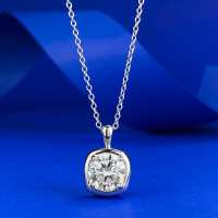 wholesale S925 Sterling Silver 80mm Round Minimalist Necklace Pendant for Daily Commute and Versatile Styling, Factory Wholesale-N394 White Diamond >925 Silver