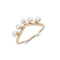 wholesale 14K gold-plated 925 silver OL minimalist style natural freshwater pearl women's ring classic versatile geometric design-925 Sterling Silver Freshwater Pearl Ring  Hong Kong No. 12